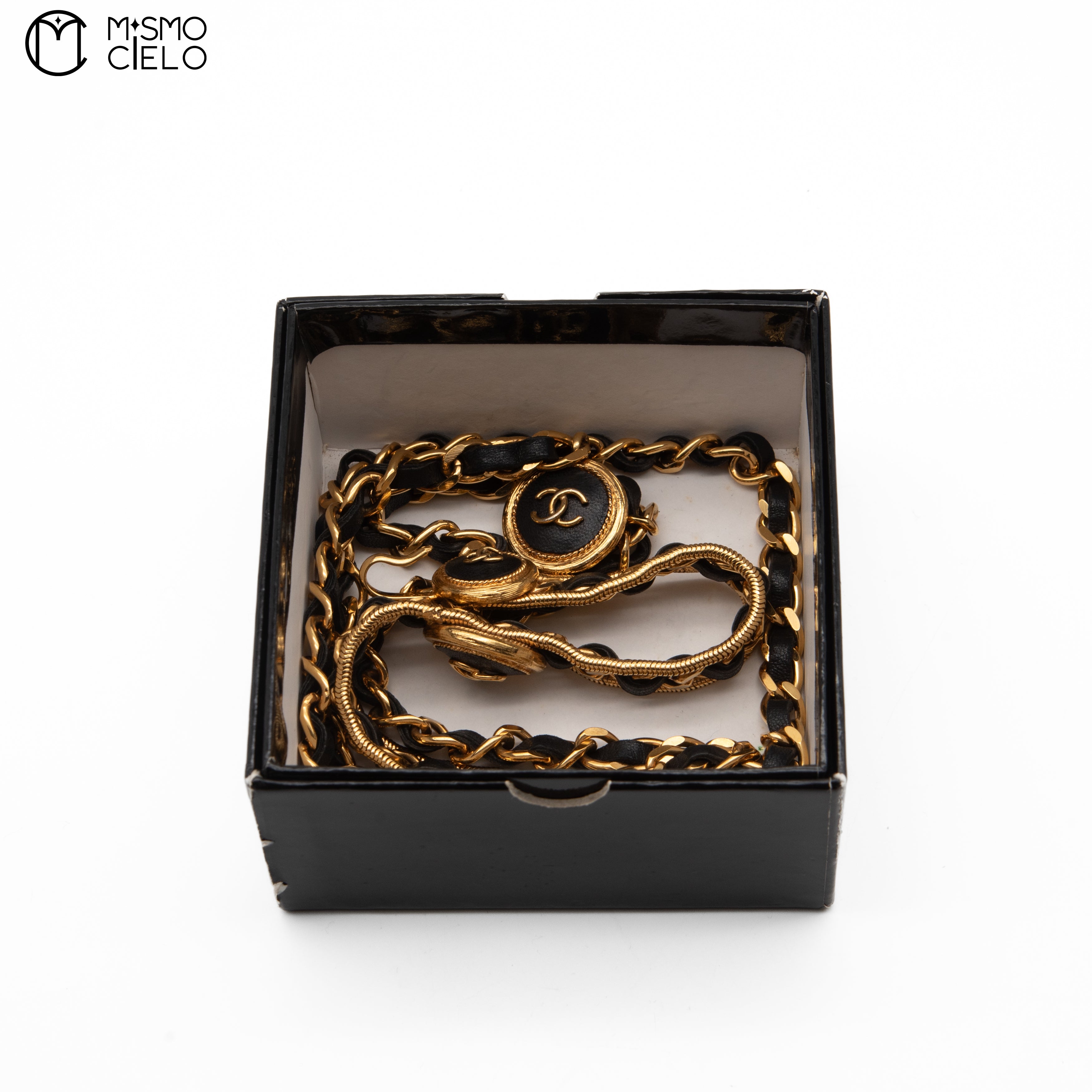 Coco Mark 4 Row Leather Chain Belt