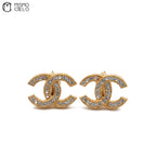Vintage Classic Gold Clip-on Earrings with Diamonds