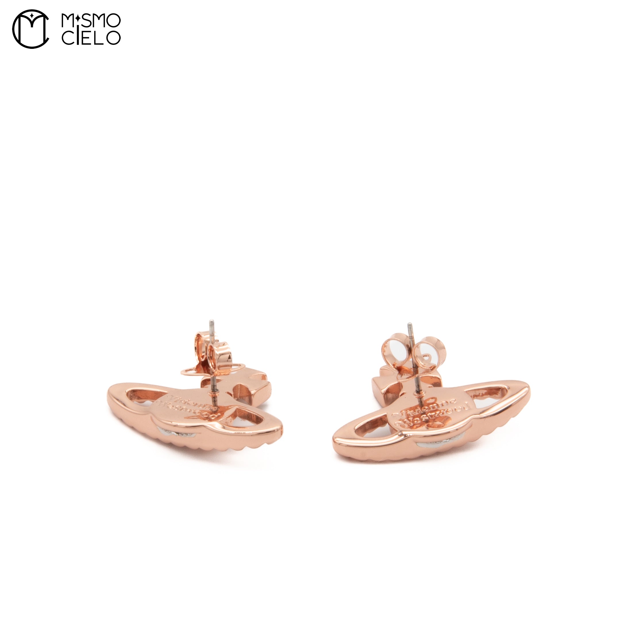 VIVIENNE WESTWOOD Orb Rhinestone Rose Gold Earrings *
