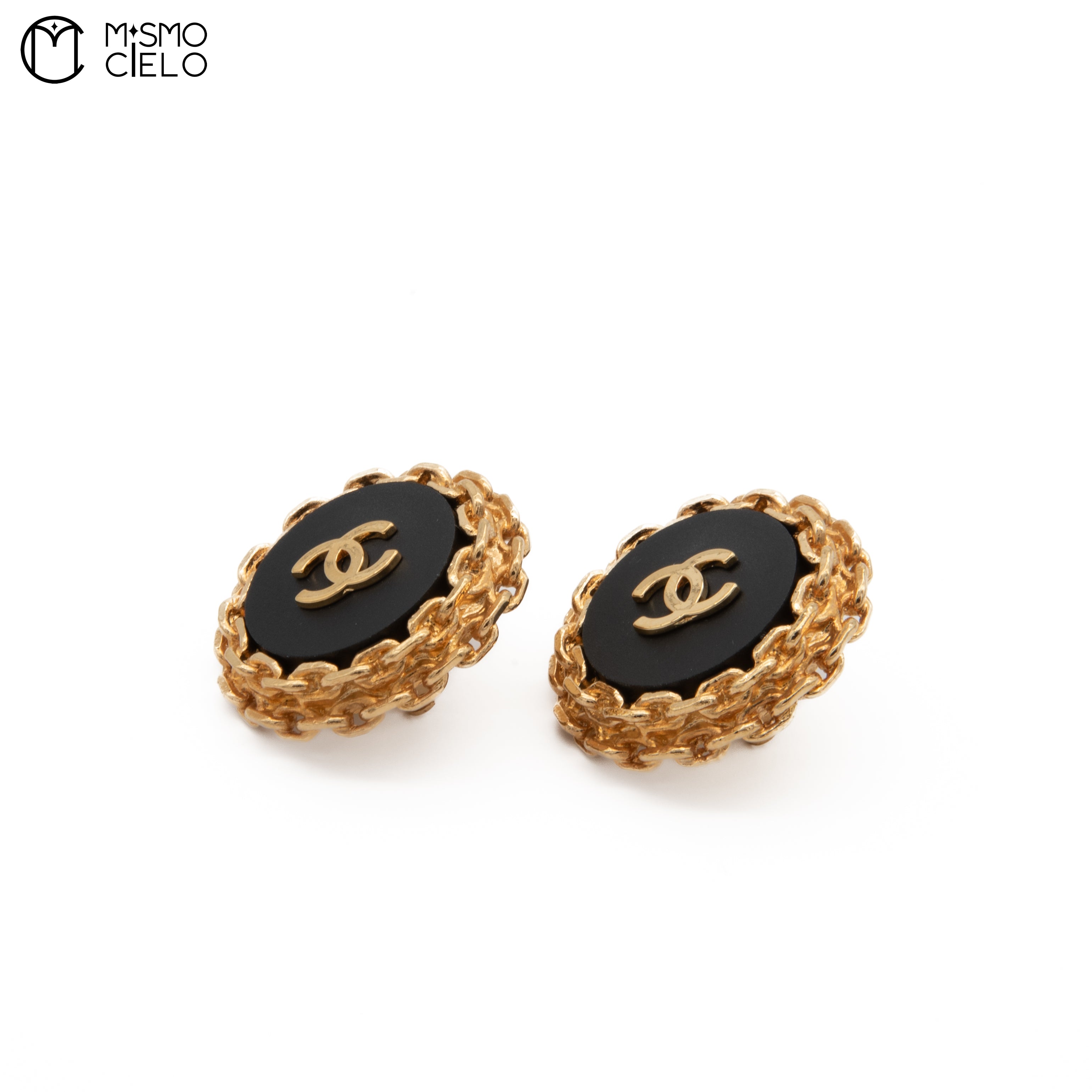 Coco Black and Gold Clip-on Earrings