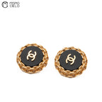 Coco Black and Gold Clip-on Earrings