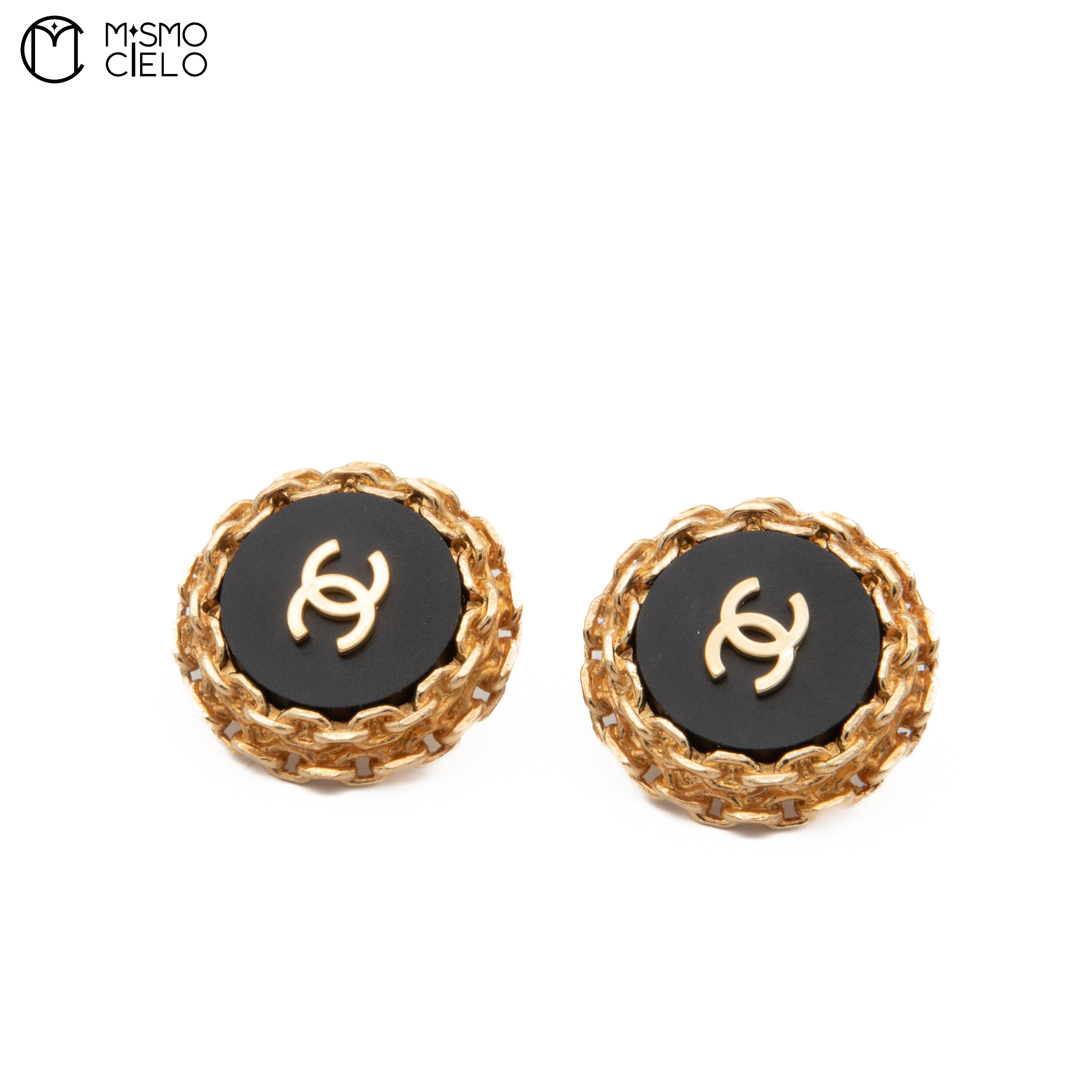 Coco Black and Gold Clip-on Earrings