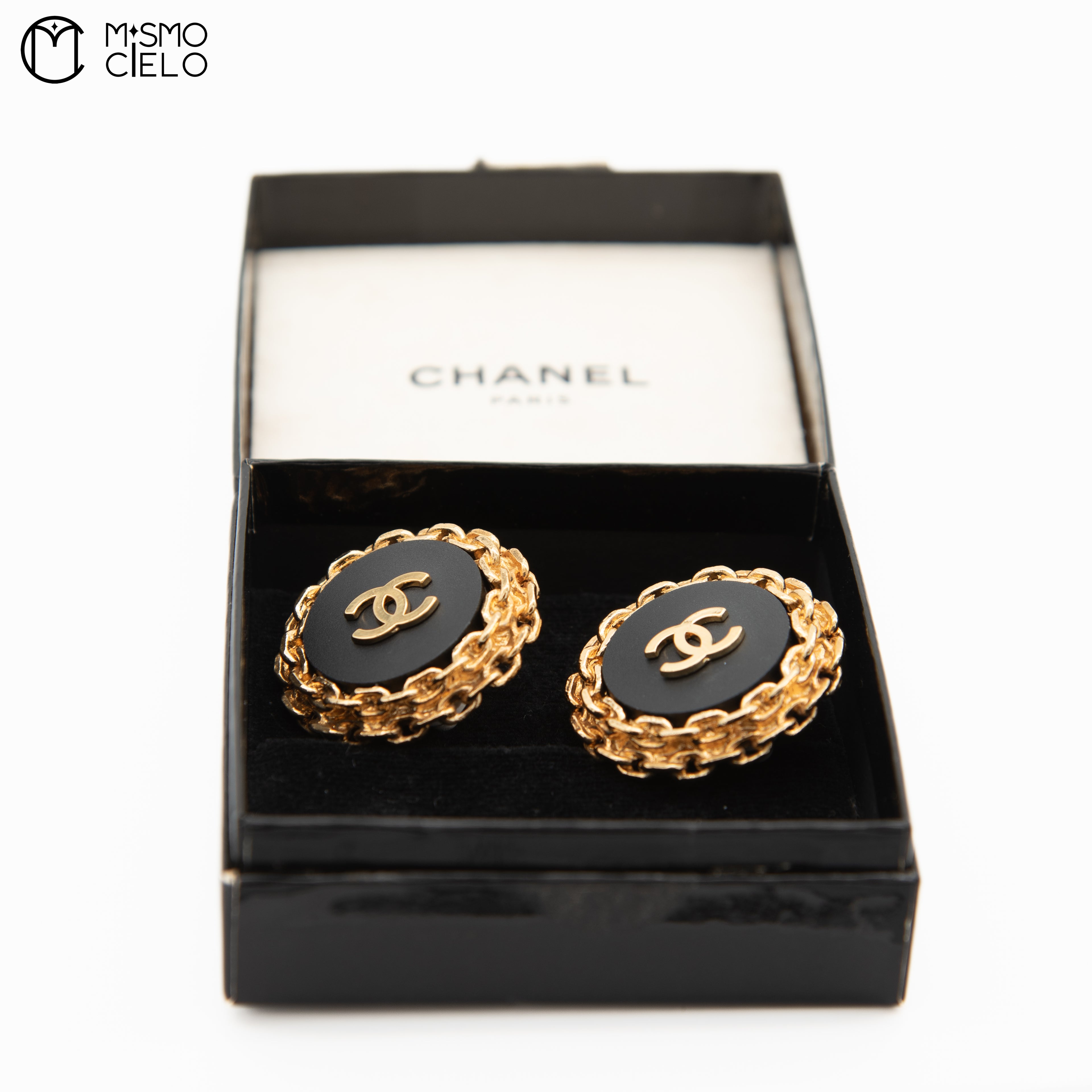 Coco Black and Gold Clip-on Earrings