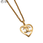 CHANEL Heart Necklace 95P 60cm *