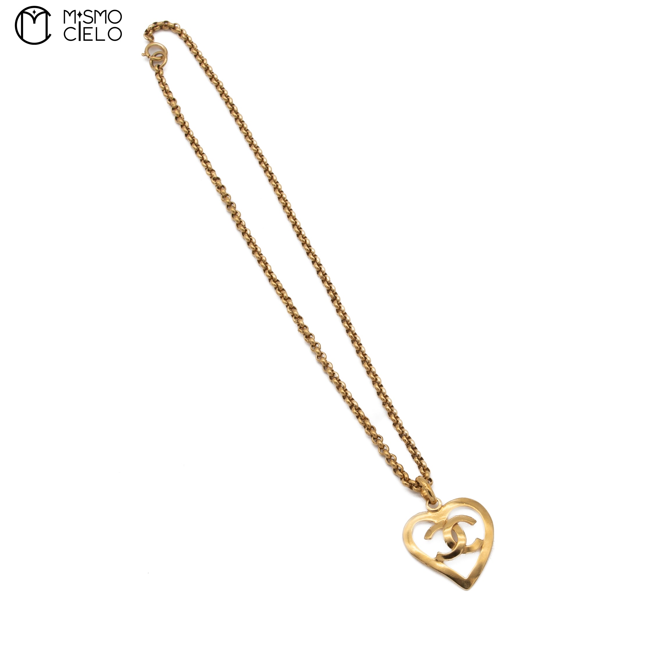 CHANEL Heart Necklace 95P 60cm *