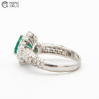 MY BEADS LUXE # PT900 Emerald and Diamond 5.8g Ring 1.5Ct E  2.1Ct D