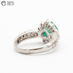 MY BEADS LUXE # PT900 Emerald and Diamond 5.8g Ring 1.5Ct E  2.1Ct D