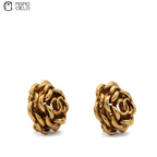 CHANEL Coco Mark Gold Chain Camellia Clip-on Earrings