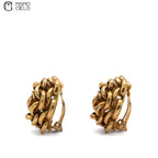 CHANEL Coco Mark Gold Chain Camellia Clip-on Earrings