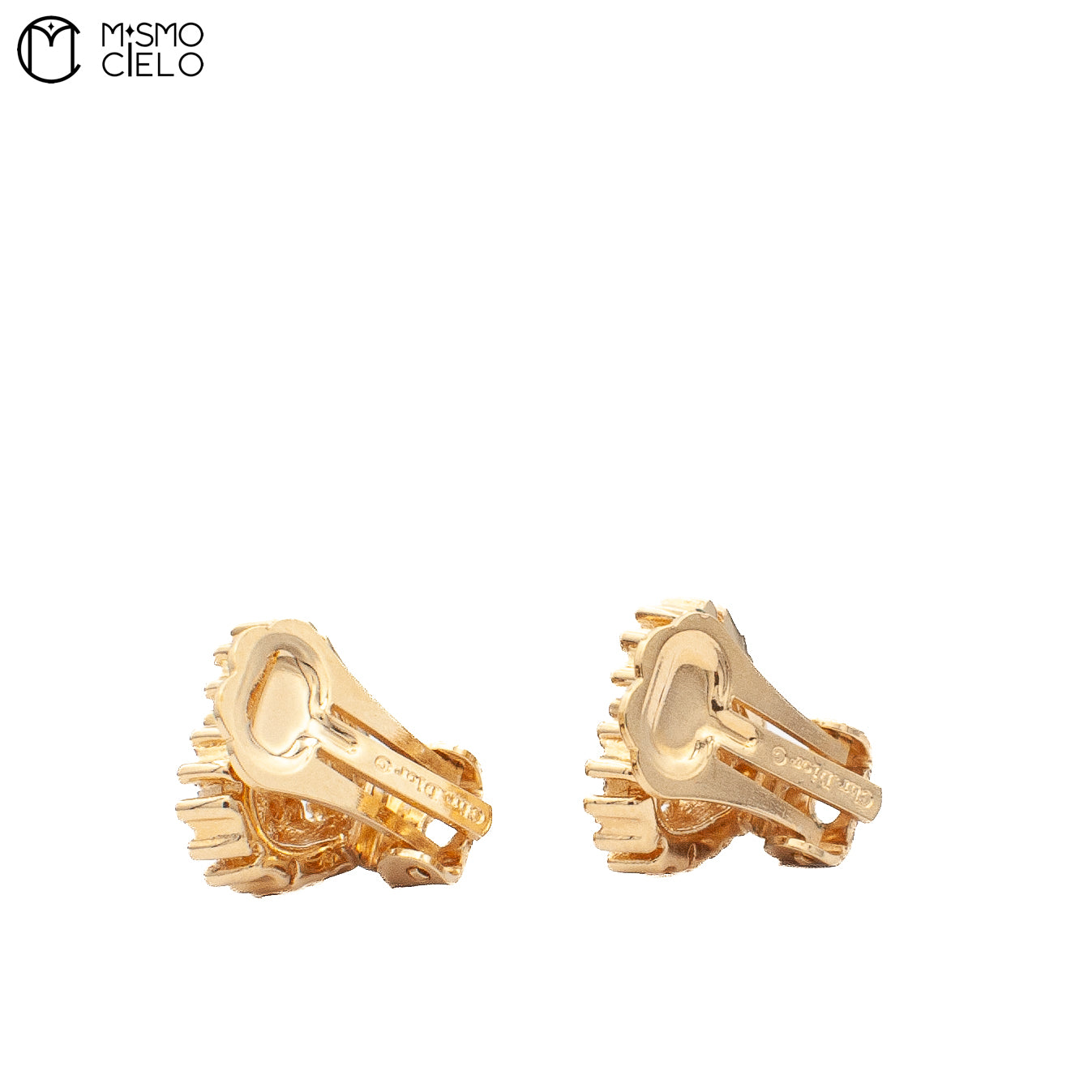 CHRISTIAN DIOR Gold Plated Heart with Crystals Clip-on Earrings