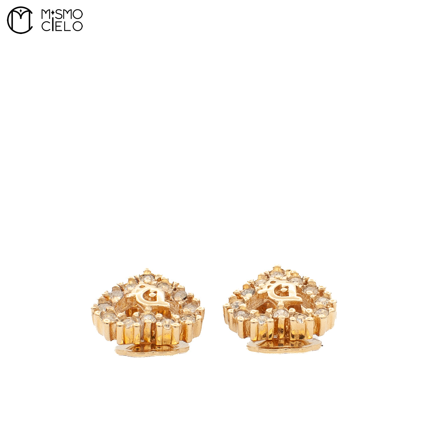 CHRISTIAN DIOR Gold Plated Heart with Crystals Clip-on Earrings