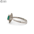 MY BEADS LUXE # PT900 Emerald and Diamond 4.8g Ring 0.65Ct E  0.55Ct D