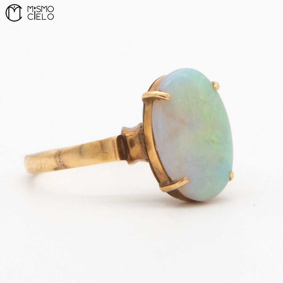 8K Gold Opal 2.3g Ring 12 x 8mm Opal