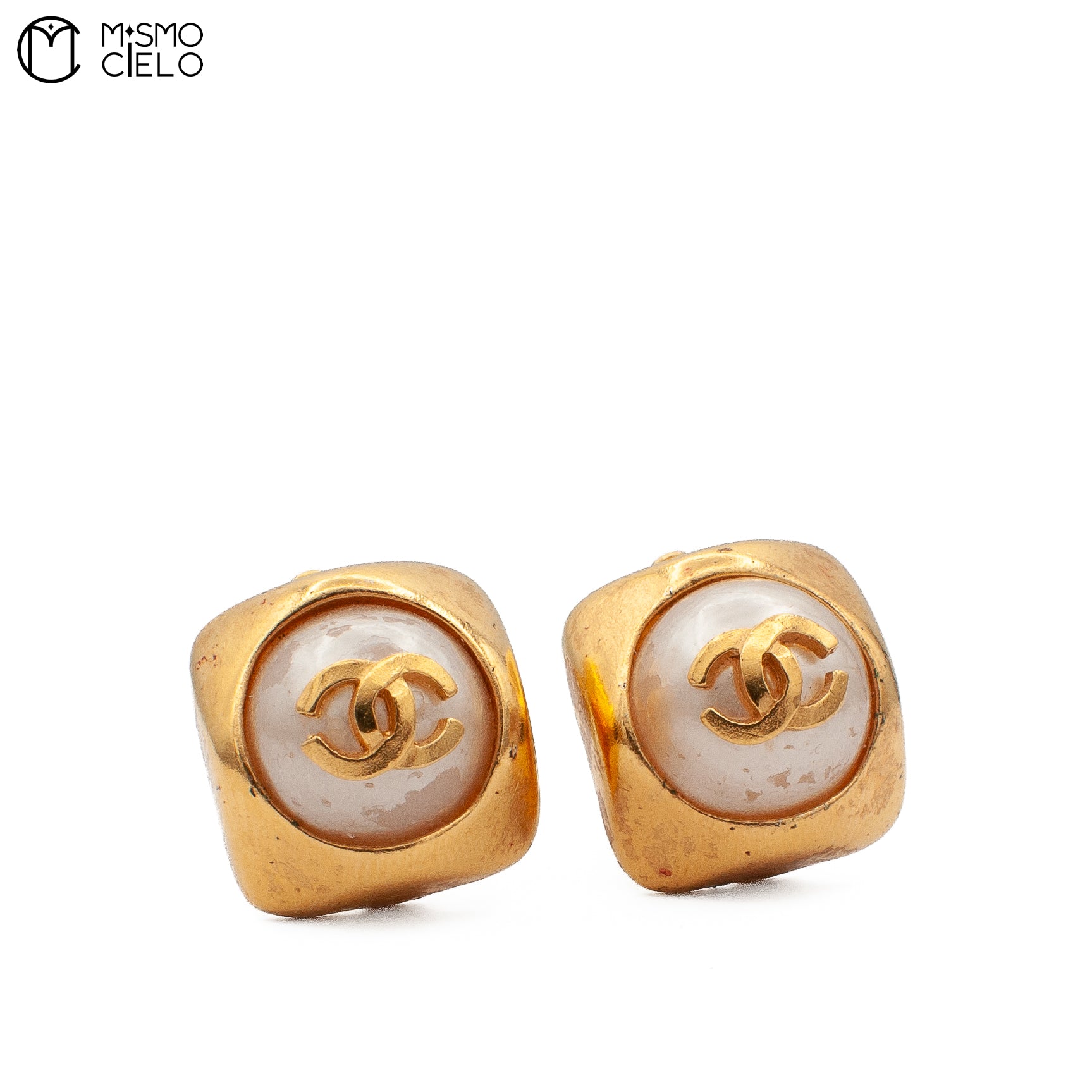 CHANEL Coco Mark and Pearl Clip-on Earrings