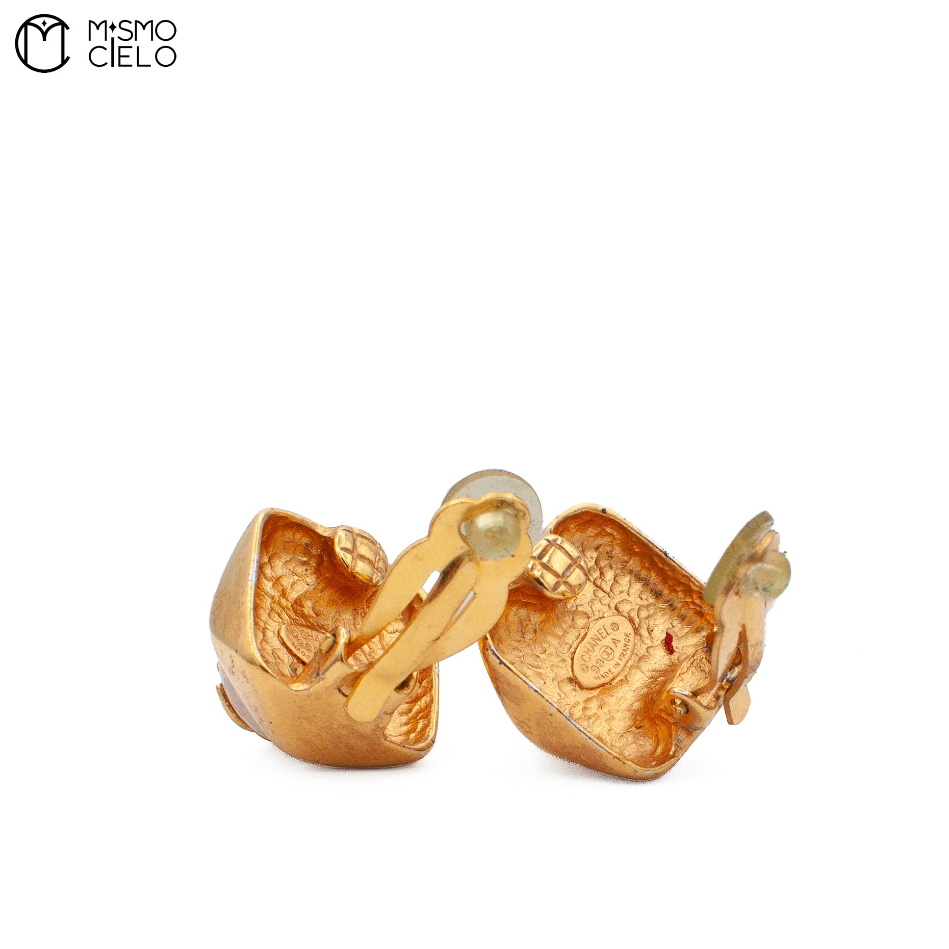 CHANEL Coco Mark and Pearl Clip-on Earrings