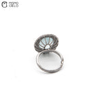 Silver 4.33 Ct Aquamarine Sapphire and Diamond Ring