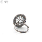 Silver 4.33 Ct Aquamarine Sapphire and Diamond Ring