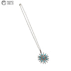 Silver Turquoise and Diamond Pendant