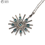 Silver Turquoise and Diamond Pendant