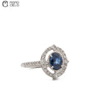Sapphire 1.31ct and 0.34ct D Ring Size 12