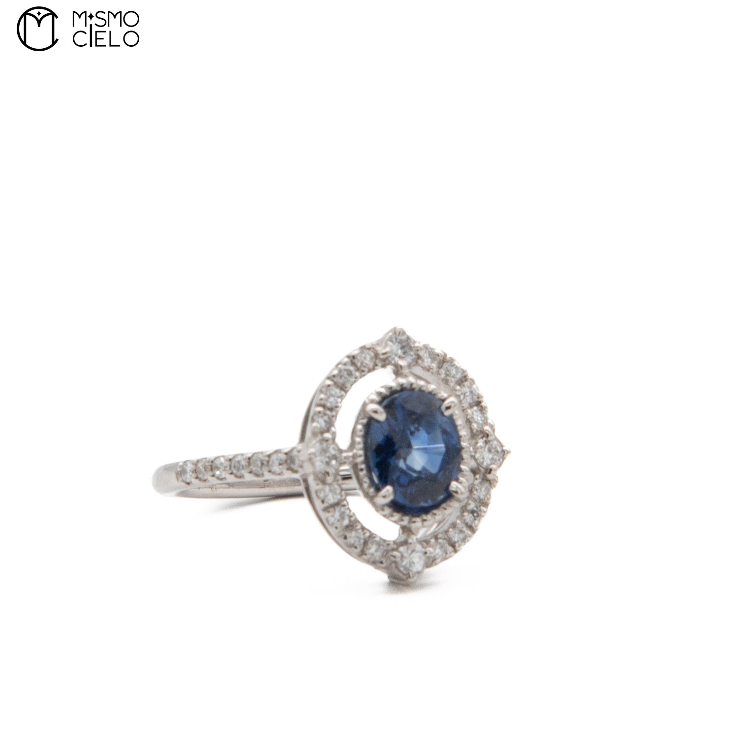 Sapphire 1.31ct and 0.34ct D Ring Size 12