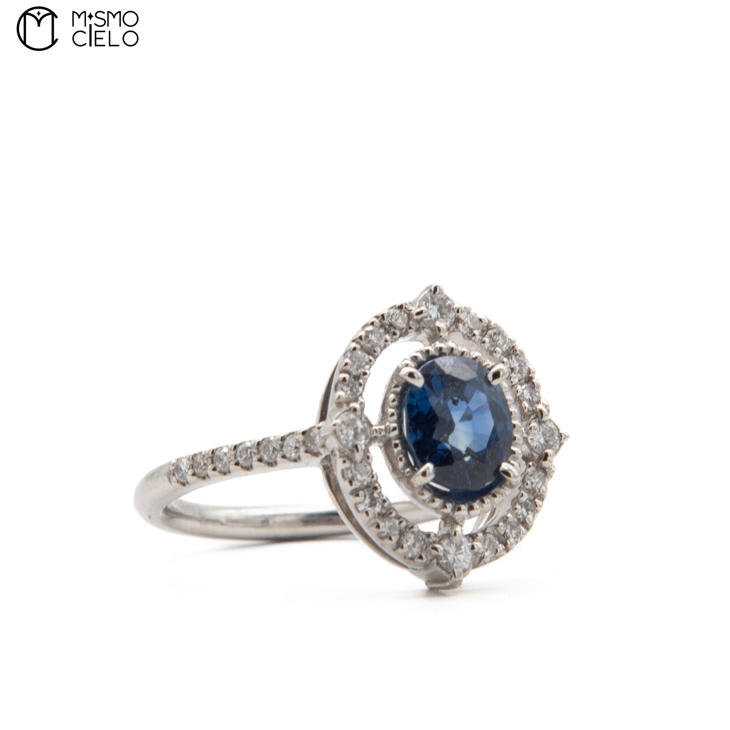 Sapphire 1.31ct and 0.34ct D Ring Size 12