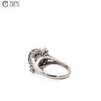 MY BEADS LUXE Platinum 900 and 3.06 ct Sapphire and Diamond  7.7g Ring Size 12