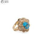 MY BEADS LUXE 18K Gold and 2.11 ct Topaz and Diamond 7.8g  Ring  size 12