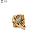 MY BEADS LUXE 18K Gold and 2.11 ct Topaz and Diamond 7.8g  Ring  size 12