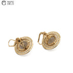 Christal Orb Rhinestone Gold Earrings