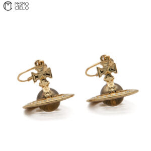 Christal Orb Rhinestone Gold Earrings