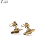 Christal Orb Rhinestone Gold Earrings