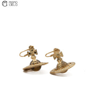 Christal Orb Rhinestone Gold Earrings