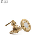 Christal Orb Rhinestone Gold Earrings