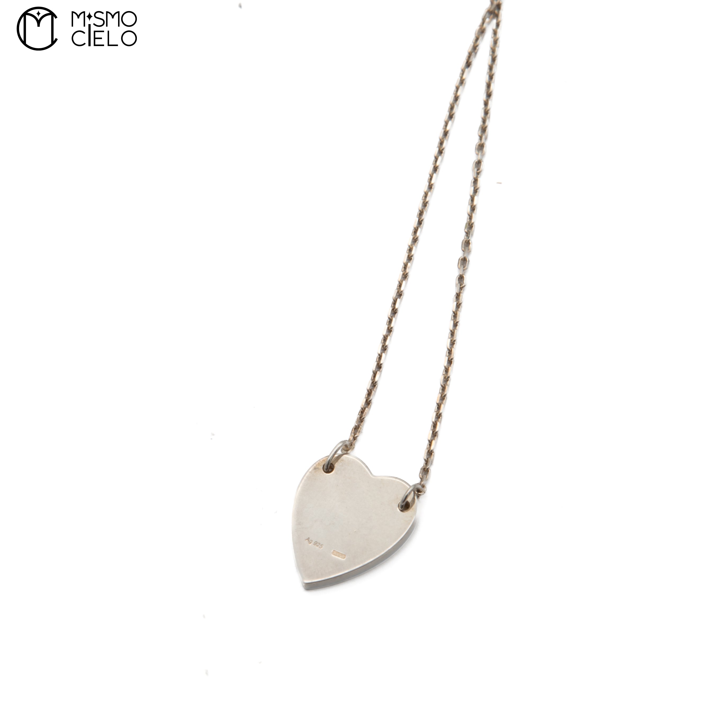 Silver Heart plate Necklace Pendant