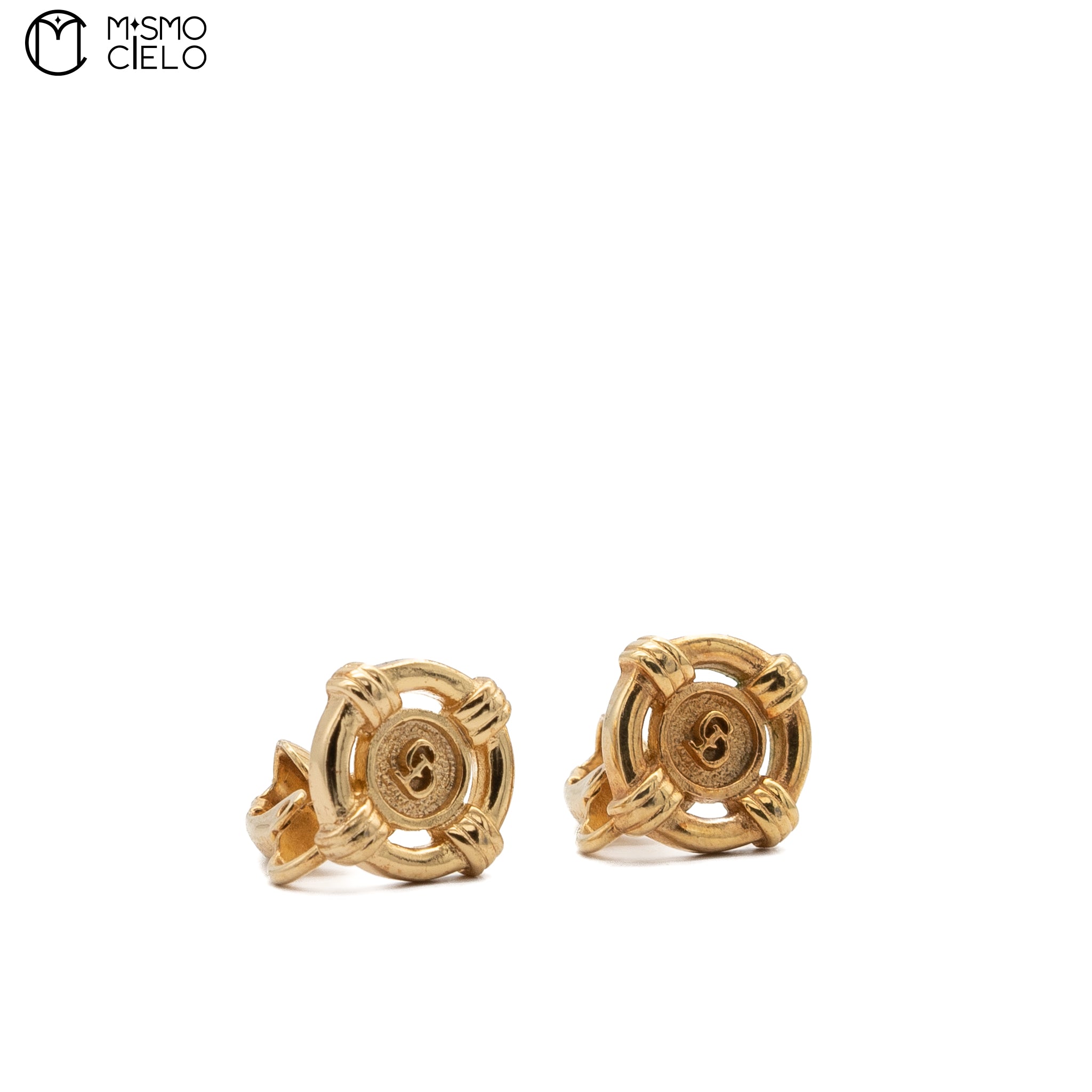 Gold Logo Clip-on Earrings