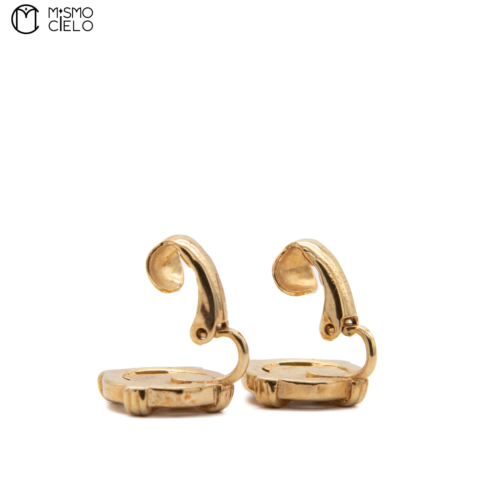Gold Logo Clip-on Earrings