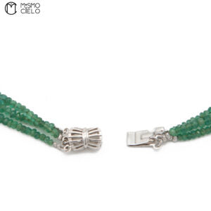 Silver and Emerald Beaded Necklace