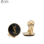 Cassandra YSL Round Metal Clip-on Earrings