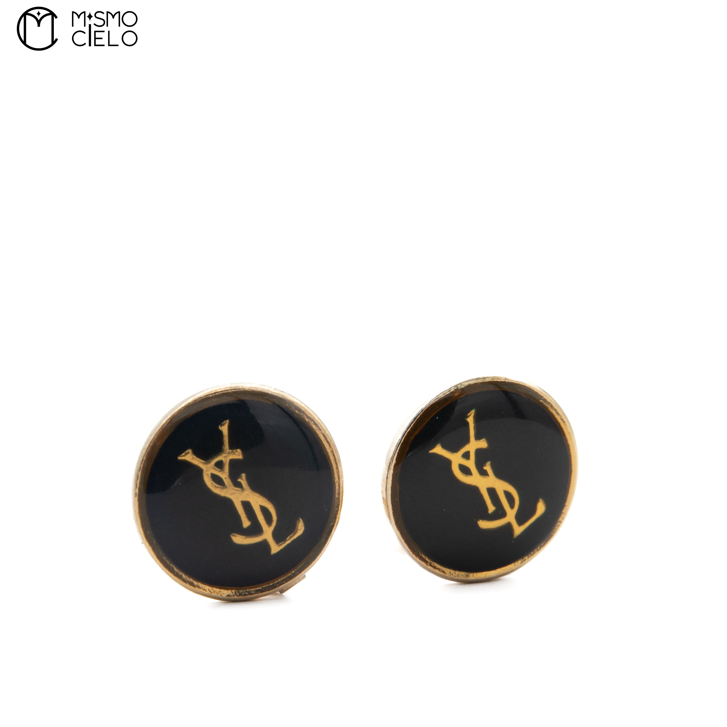 Cassandra YSL Round Metal Clip-on Earrings