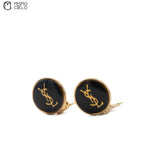 Cassandra YSL Round Metal Clip-on Earrings