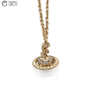 Orb Rhinestone Gold Necklace