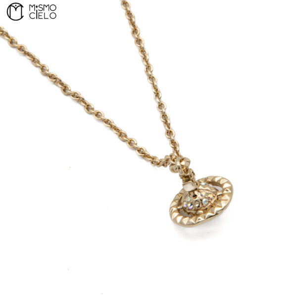 Orb Rhinestone Gold Necklace