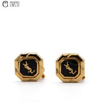 Black and Gold YSL Logo Clip-on Earrings