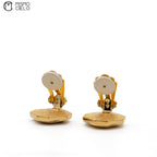 Black and Gold YSL Logo Clip-on Earrings