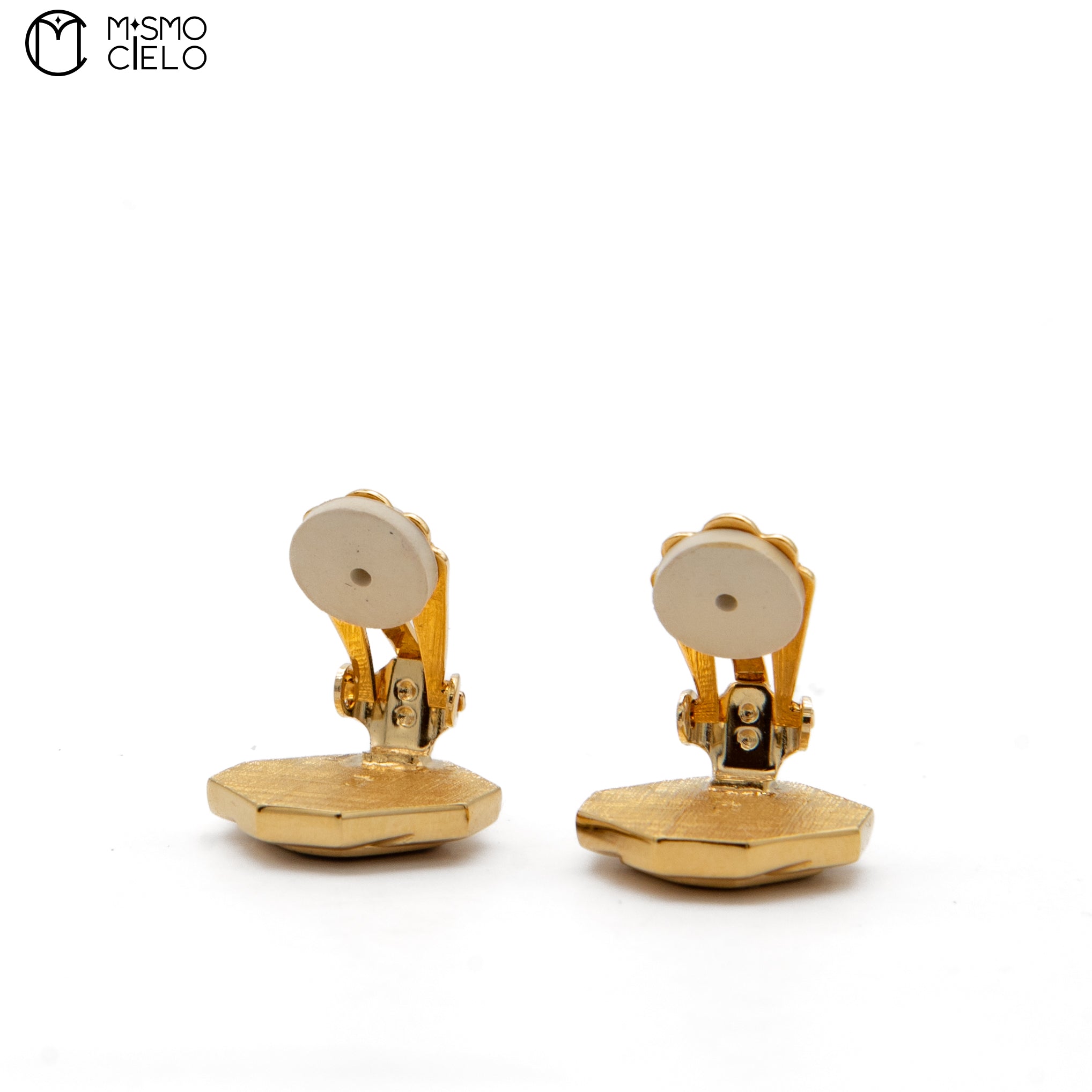 Black and Gold YSL Logo Clip-on Earrings