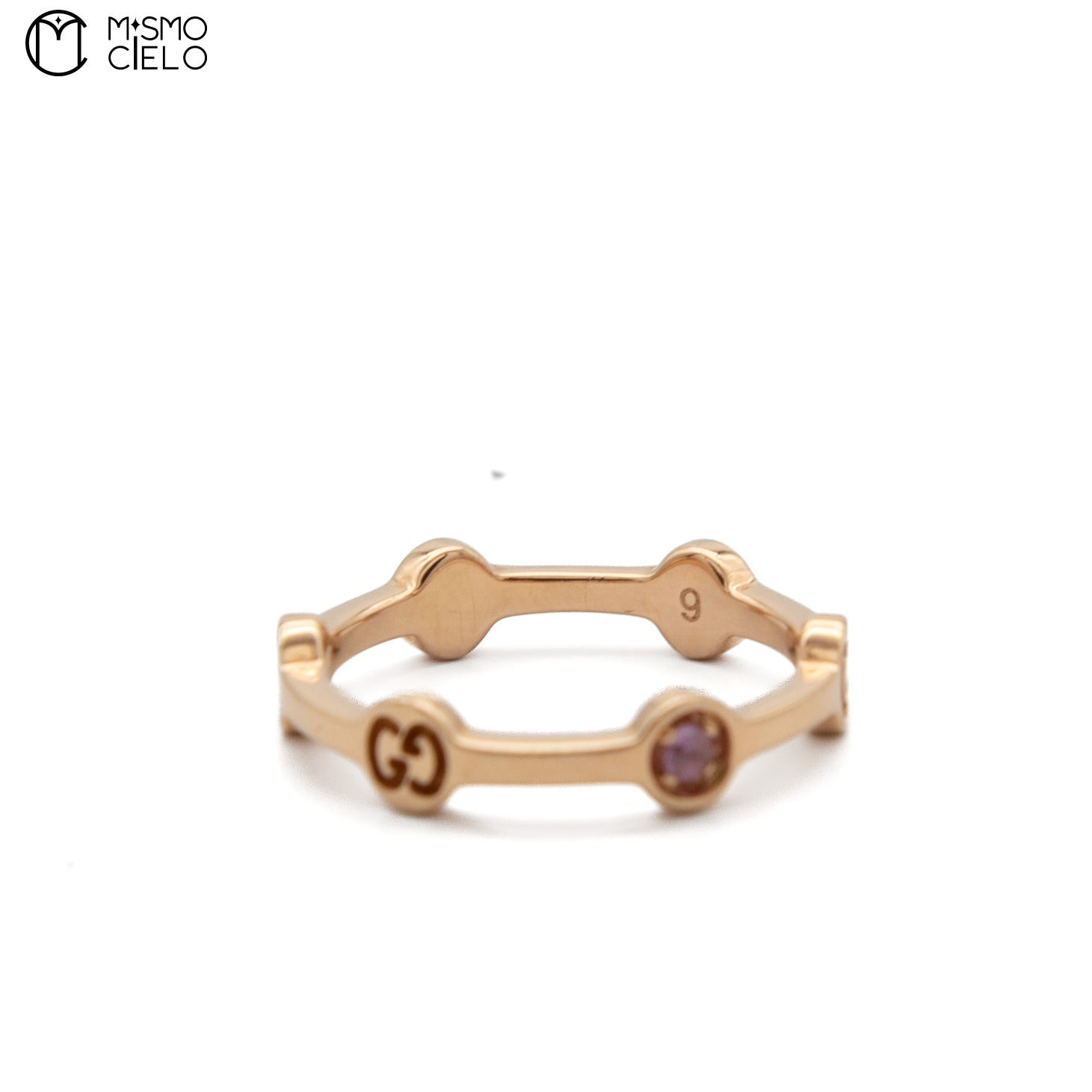 GUCCI 750PG K18  Sapphire 2.2g  Ring Size 9 *