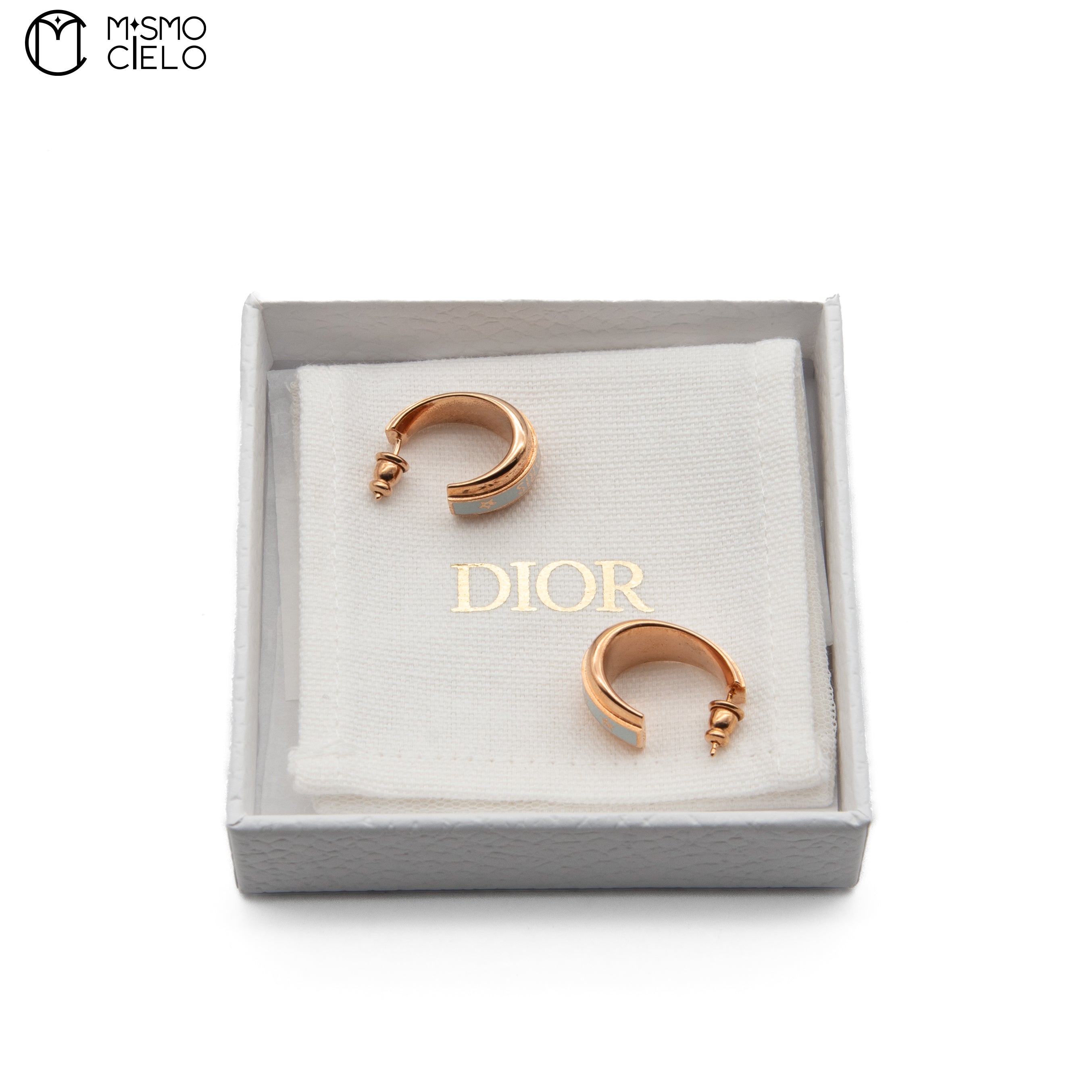 Rose Gold CODE Hoop Earrings