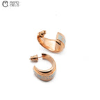Rose Gold CODE Hoop Earrings