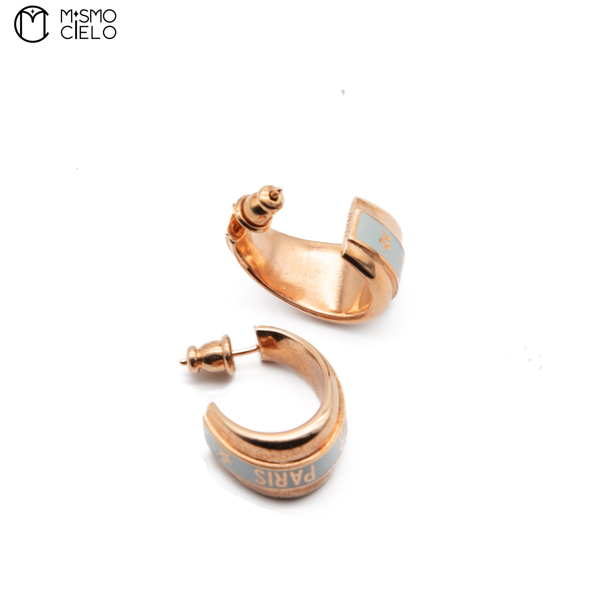 Rose Gold CODE Hoop Earrings